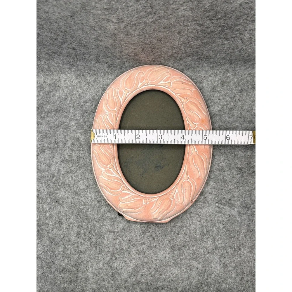 EastonTulip Floral Oval Picture Frame Pink Peach Terra cotta Made in Greece 5x7